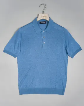 Gran Sasso Silk Polo Shirt / Light Blue