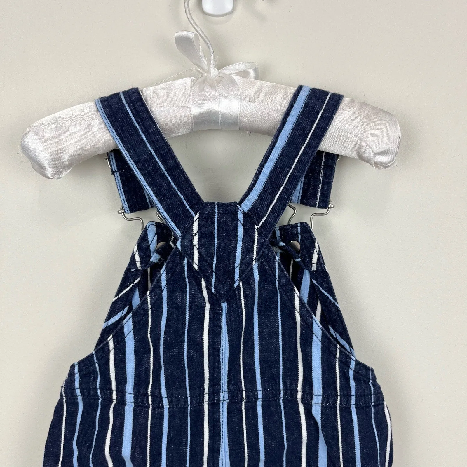 Hanna Andersson Y2K Blue Striped Shortalls 70 cm 6-12 Months