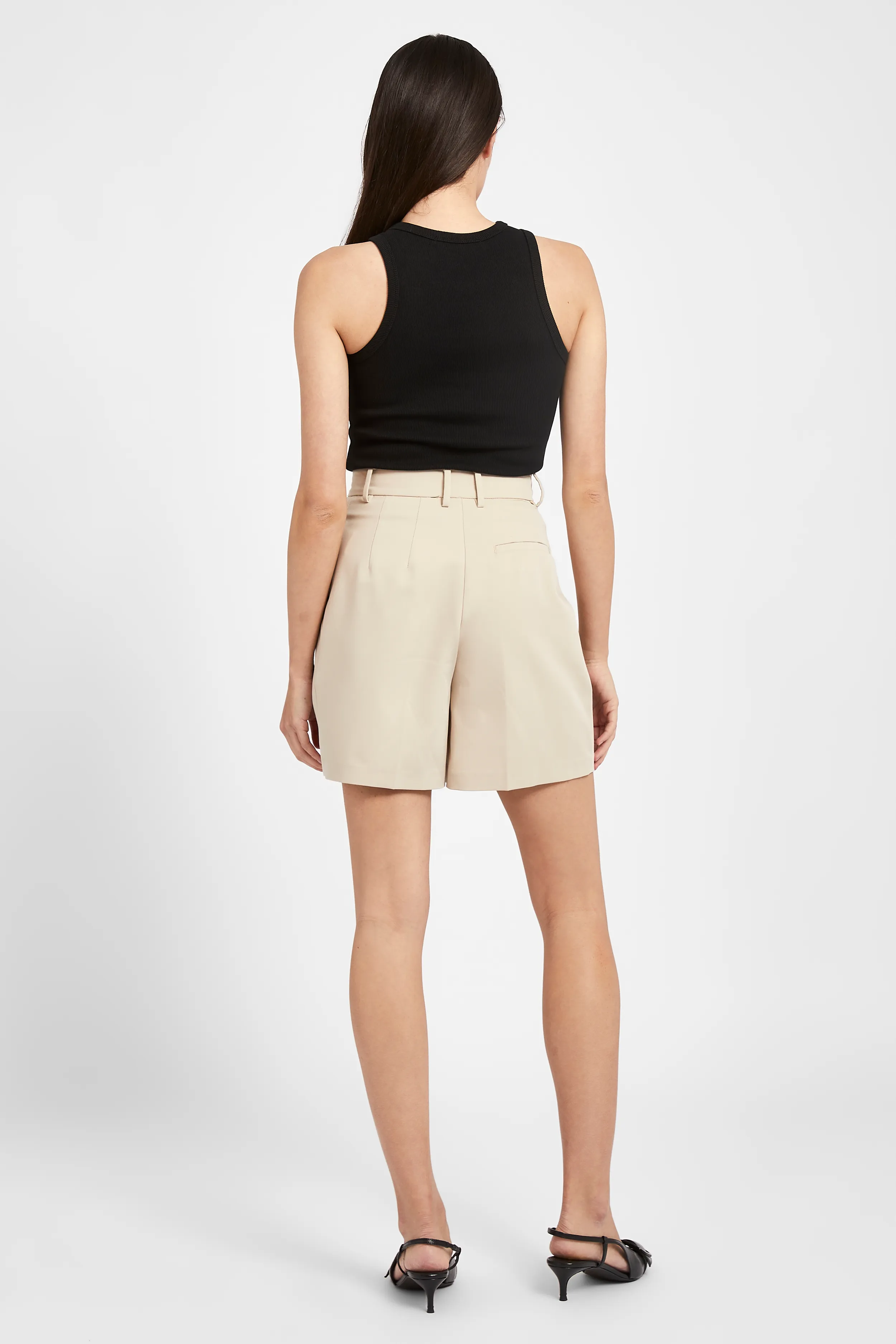 High Waisted Dad Shorts - Sand