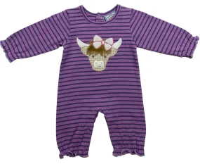 Highland Cow Applique Girls Romper