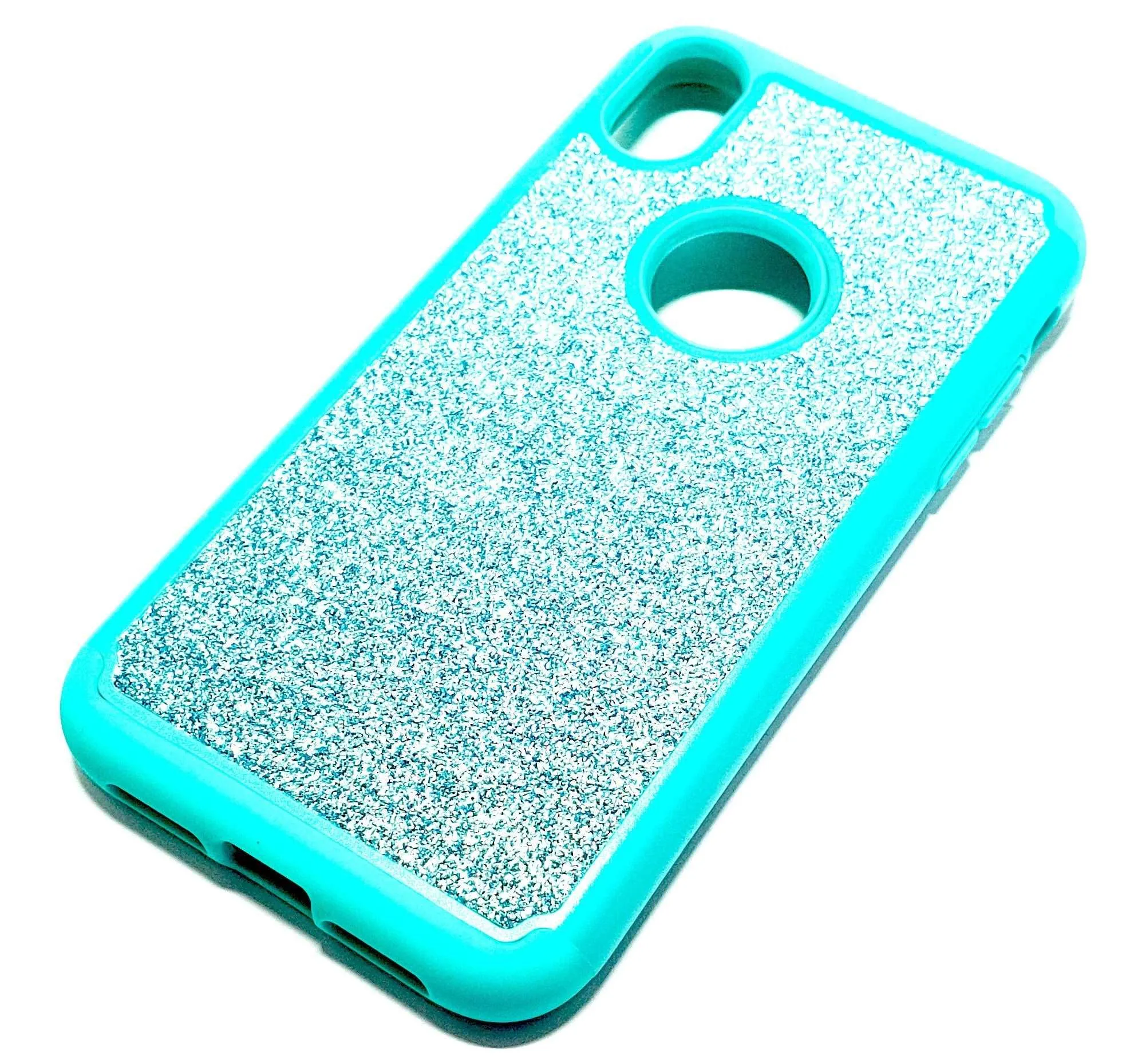 iPhone 11 Shockproof light blue glitter phone case