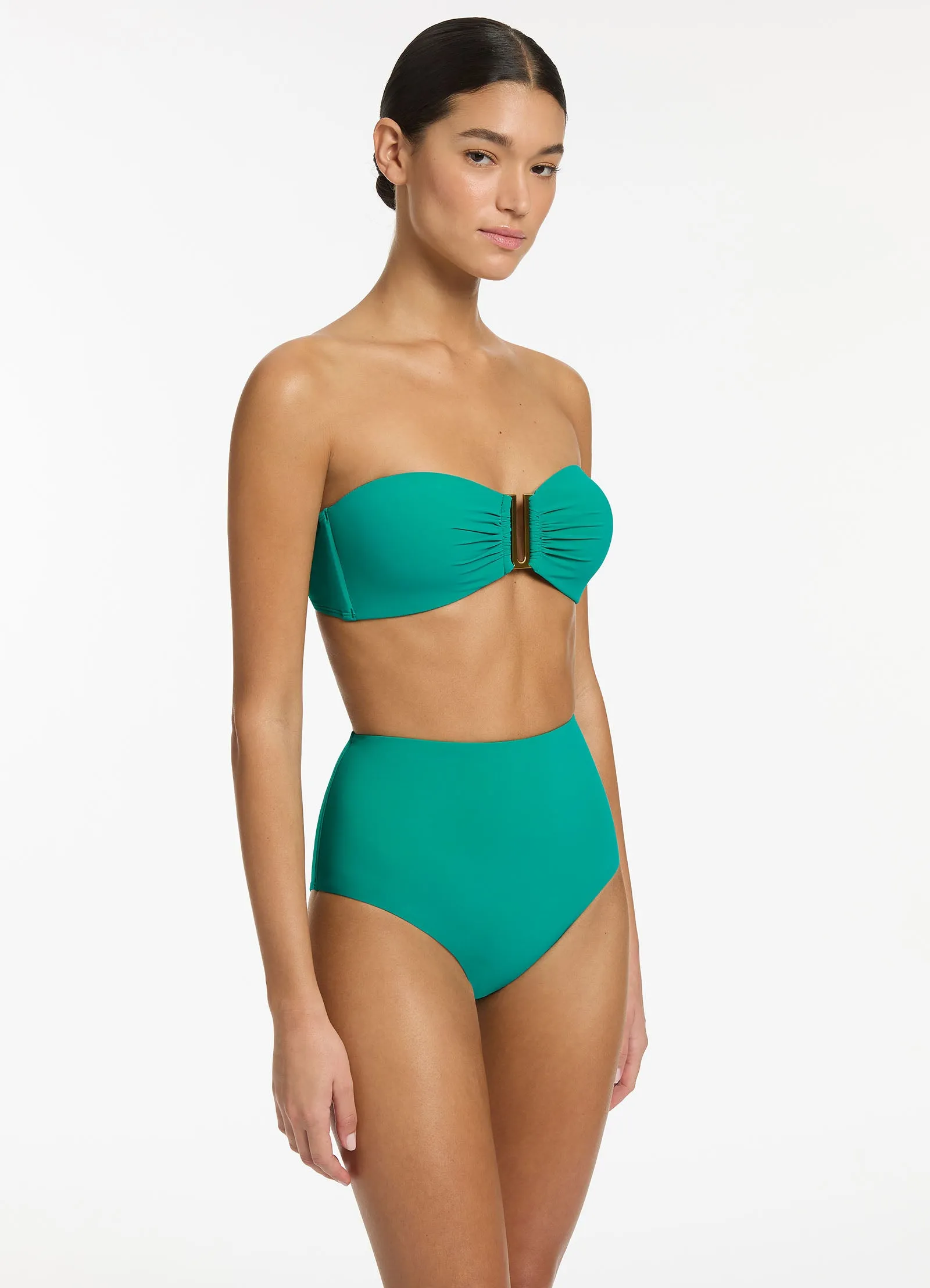 Jetset High Waisted Bikini Bottom - Mineral