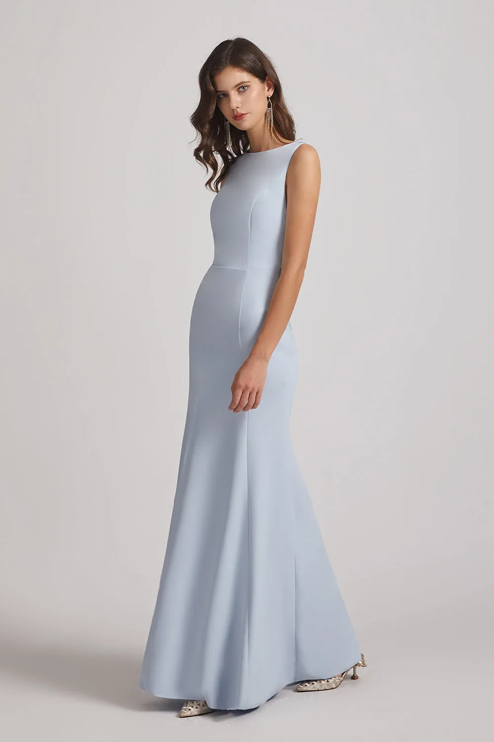 Jewel Sleeveless Open Back Trumpet Gown (AF0025)