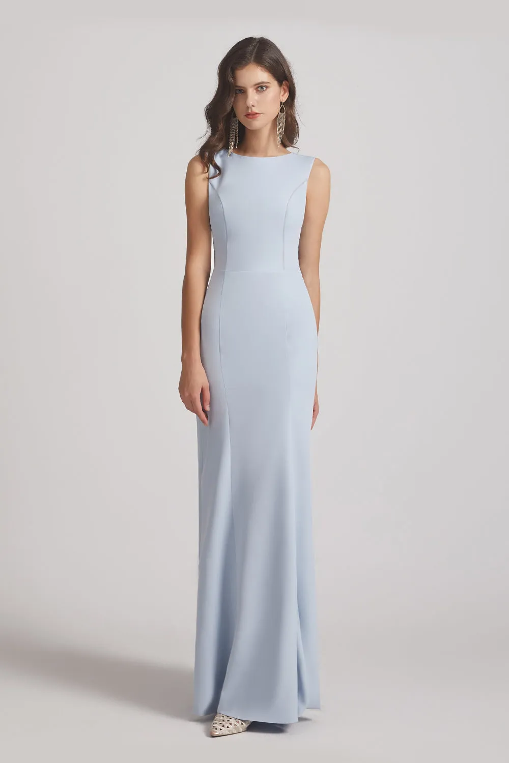 Jewel Sleeveless Open Back Trumpet Gown (AF0025)