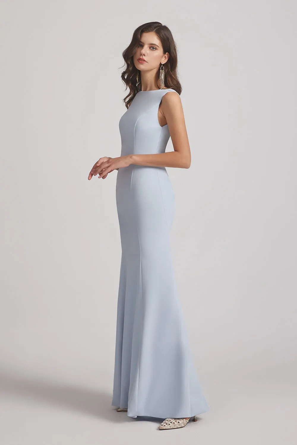 Jewel Sleeveless Open Back Trumpet Gown (AF0025)