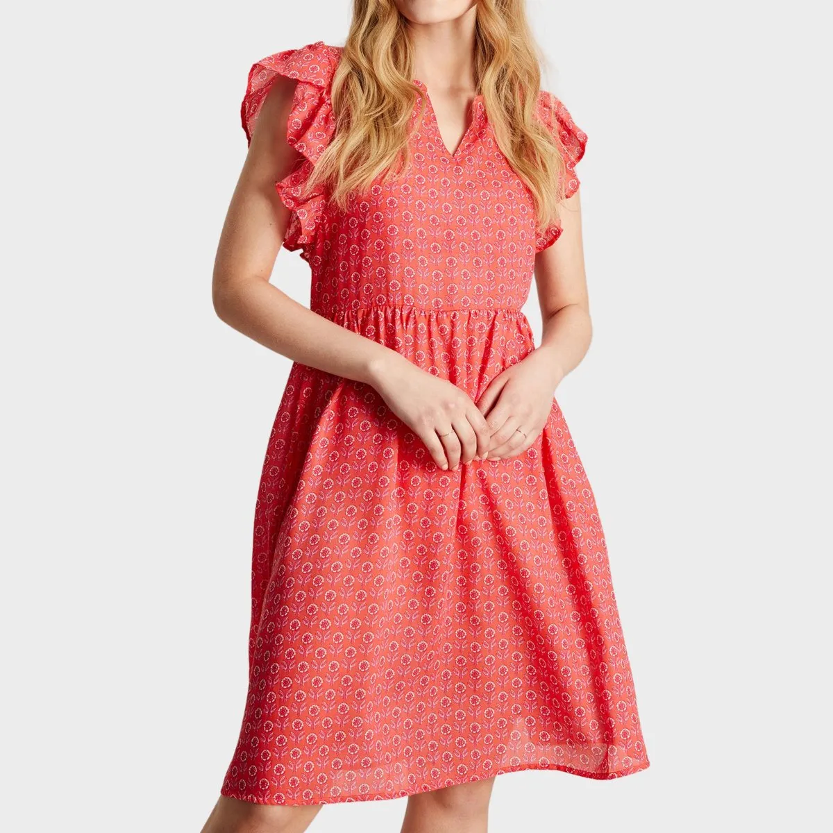 Joules Red Printed Dress