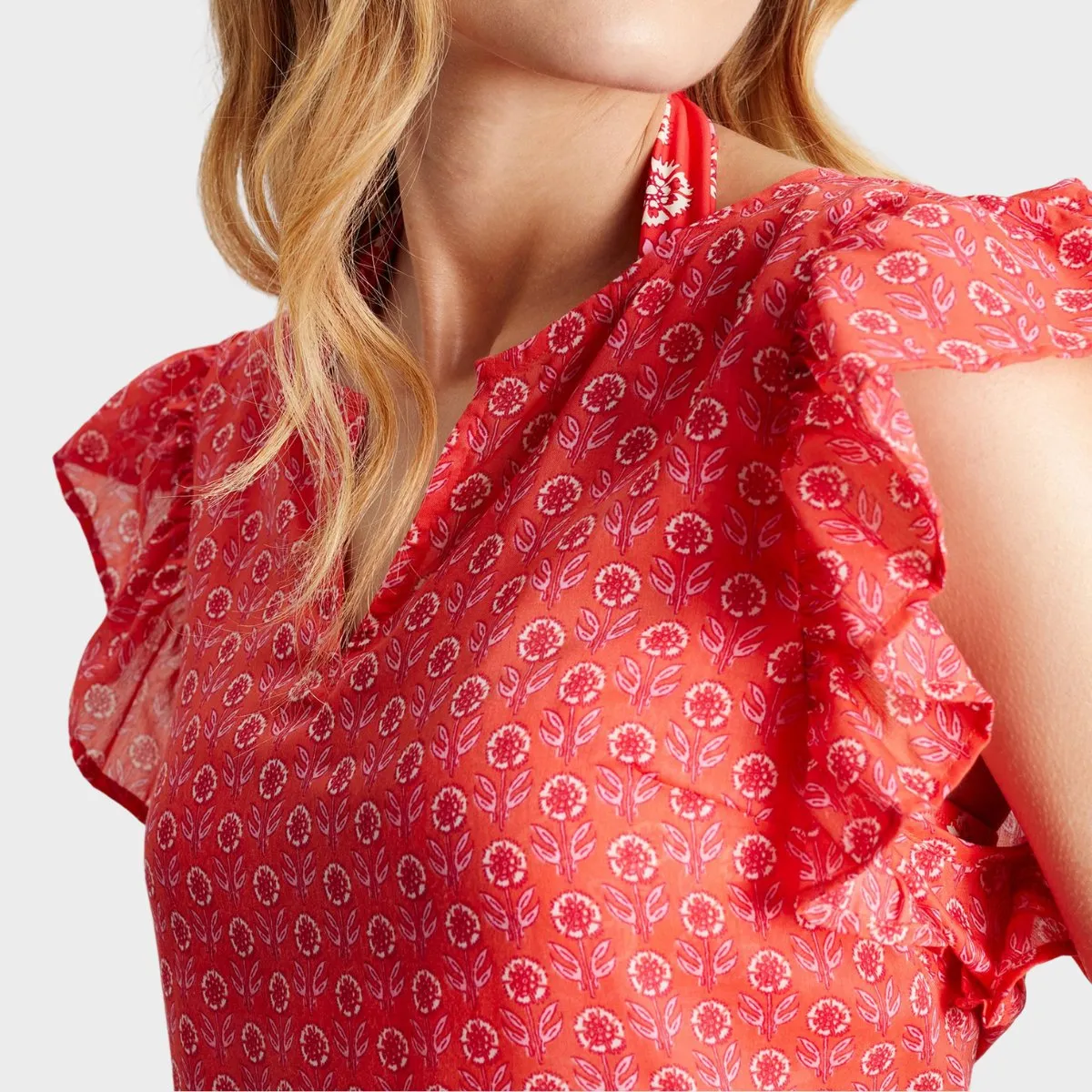 Joules Red Printed Dress