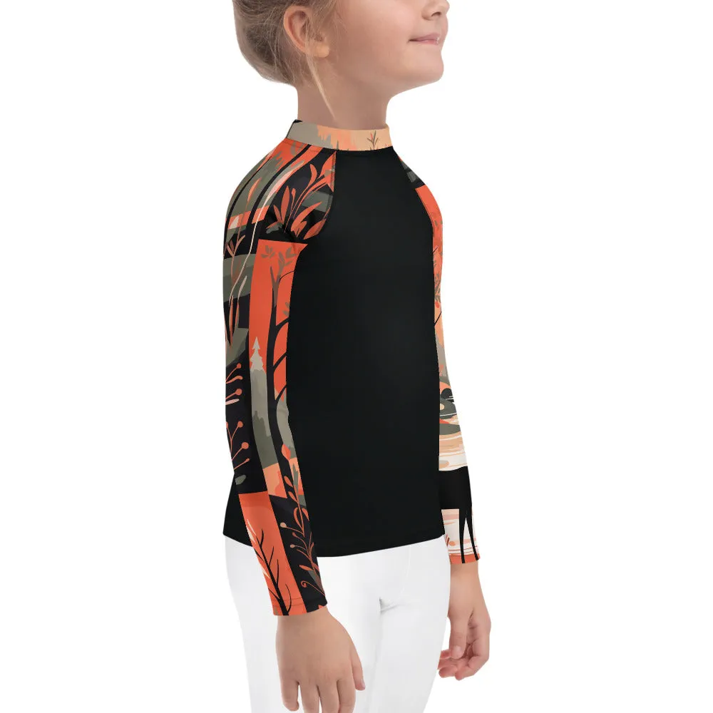 Kid's Girls Deer Forest BJJ Rash Guard: Unleash Nature's Power