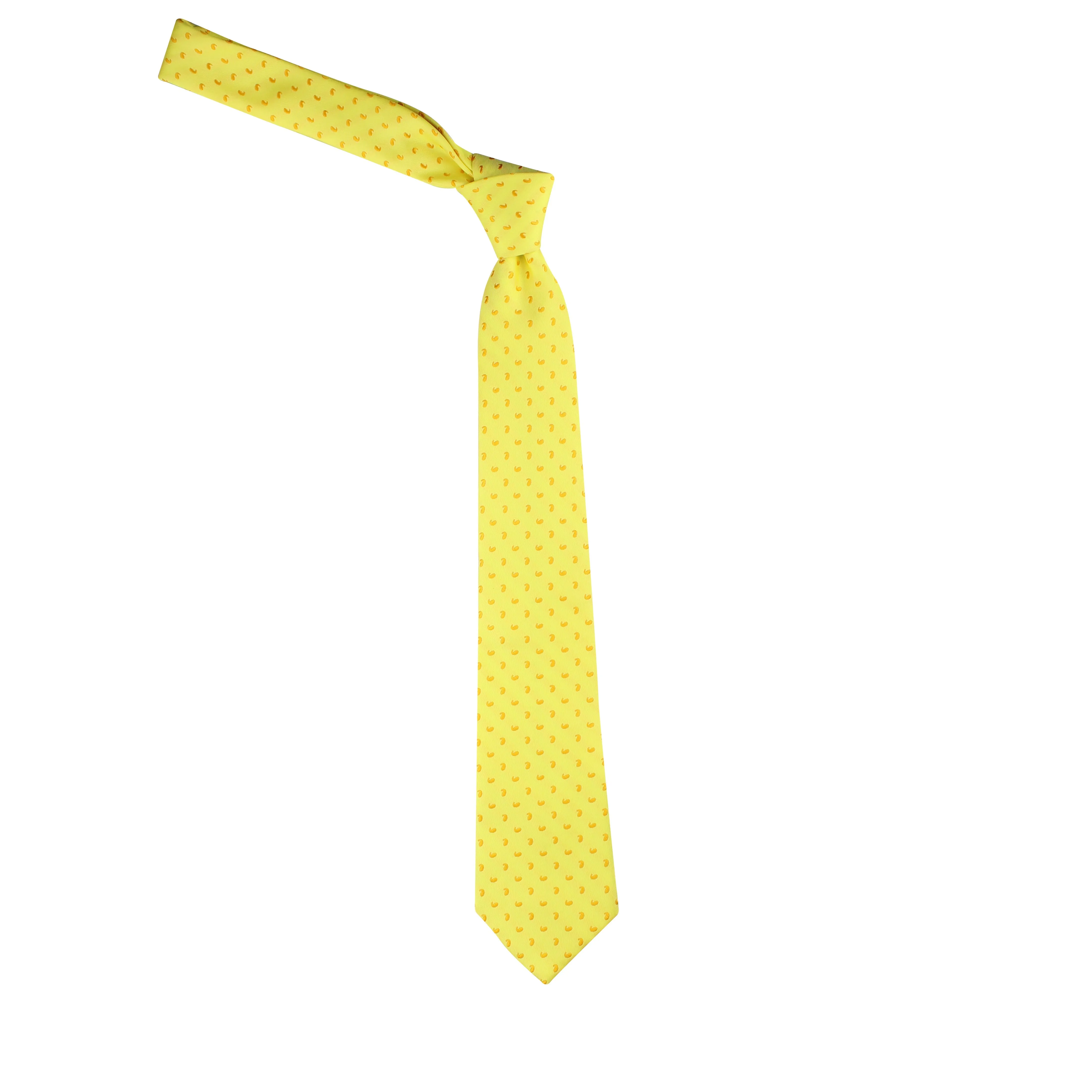 Kovove Yellow Abstract Necktie and Pocket Square Gift Box