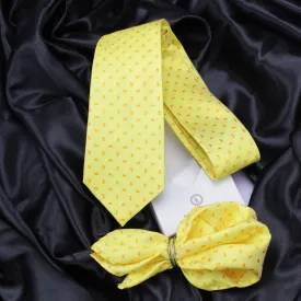 Kovove Yellow Abstract Necktie and Pocket Square Gift Box