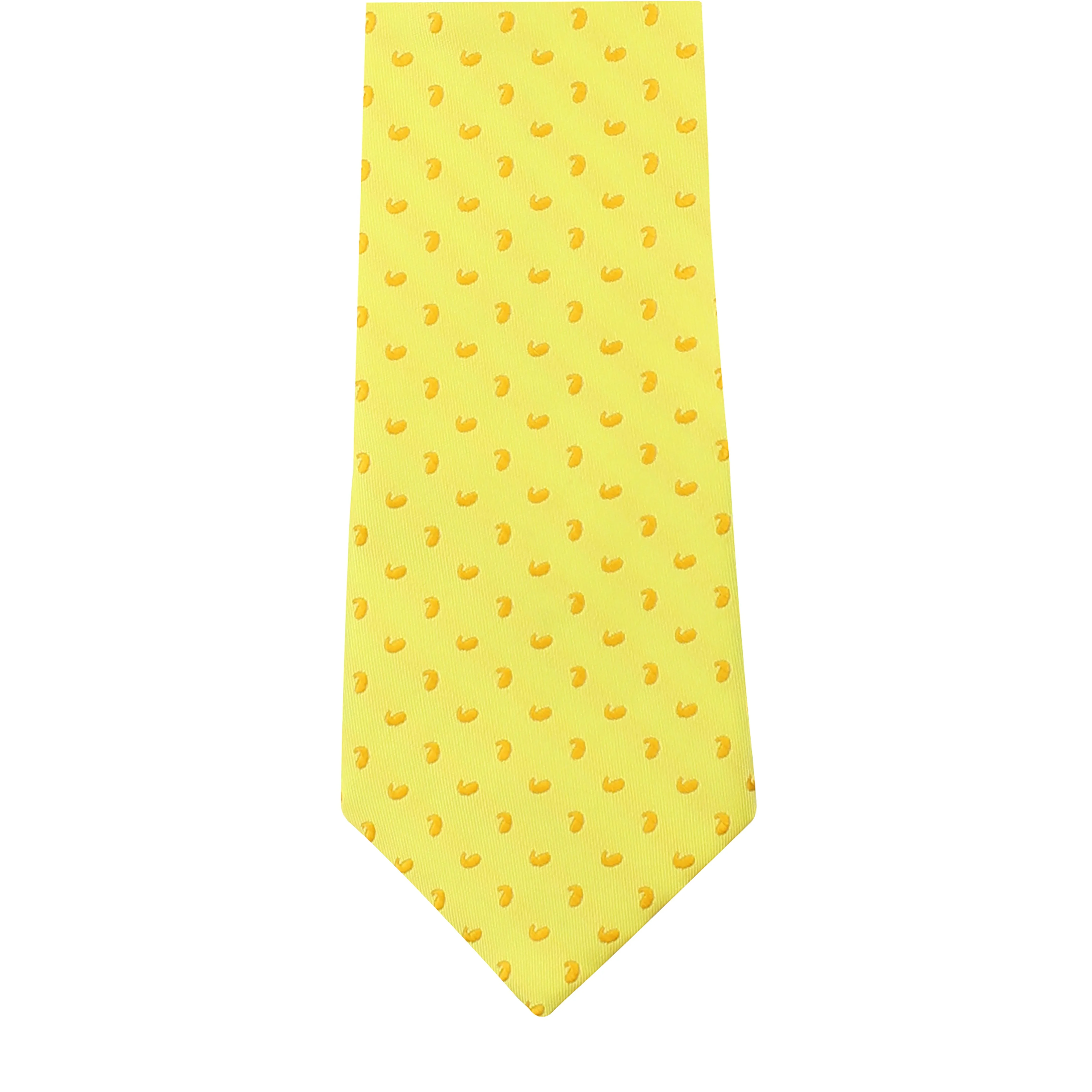 Kovove Yellow Abstract Necktie and Pocket Square Gift Box