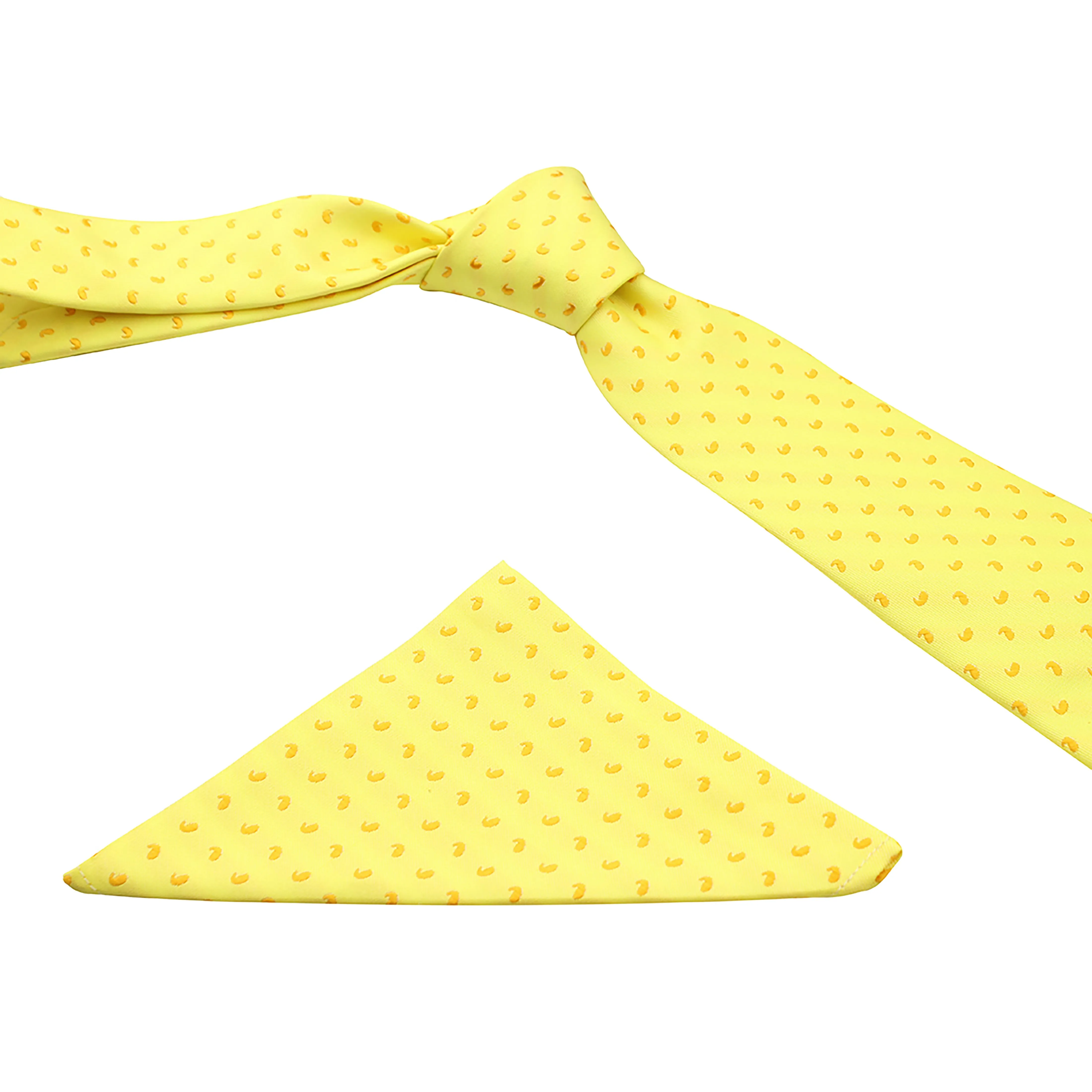 Kovove Yellow Abstract Necktie and Pocket Square Gift Box