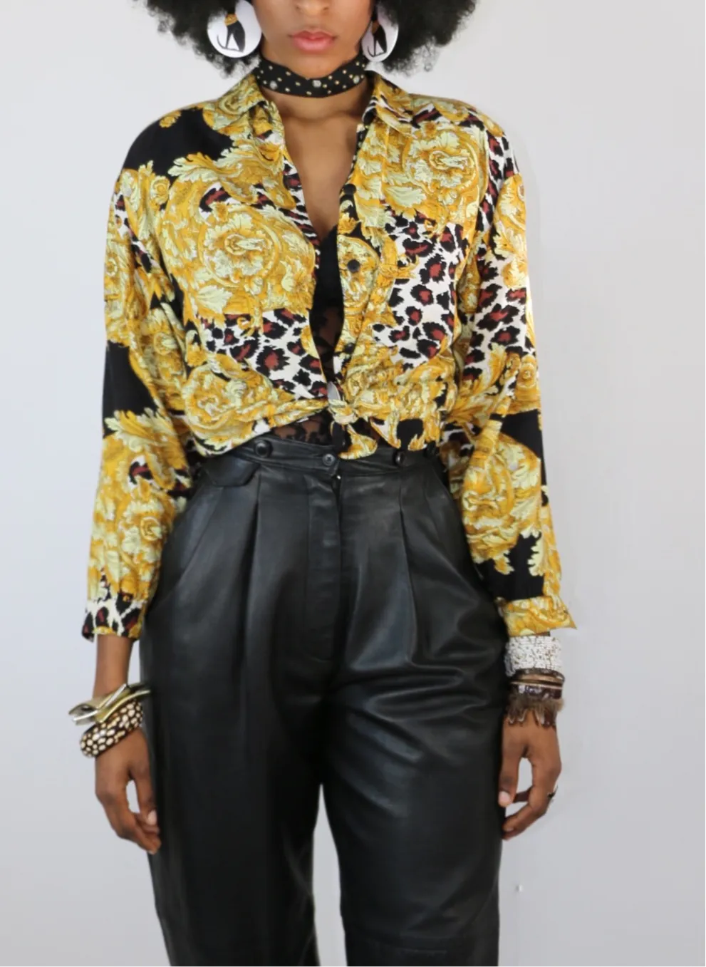 Live: 101 Vintage Leopard Baroque Blouse by Impressions