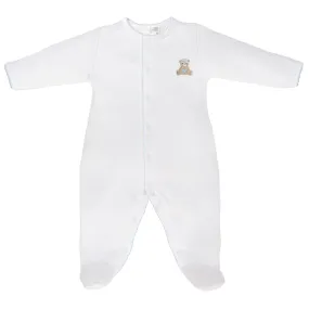 Love Teddy Embroidery Footie | Baby Boy