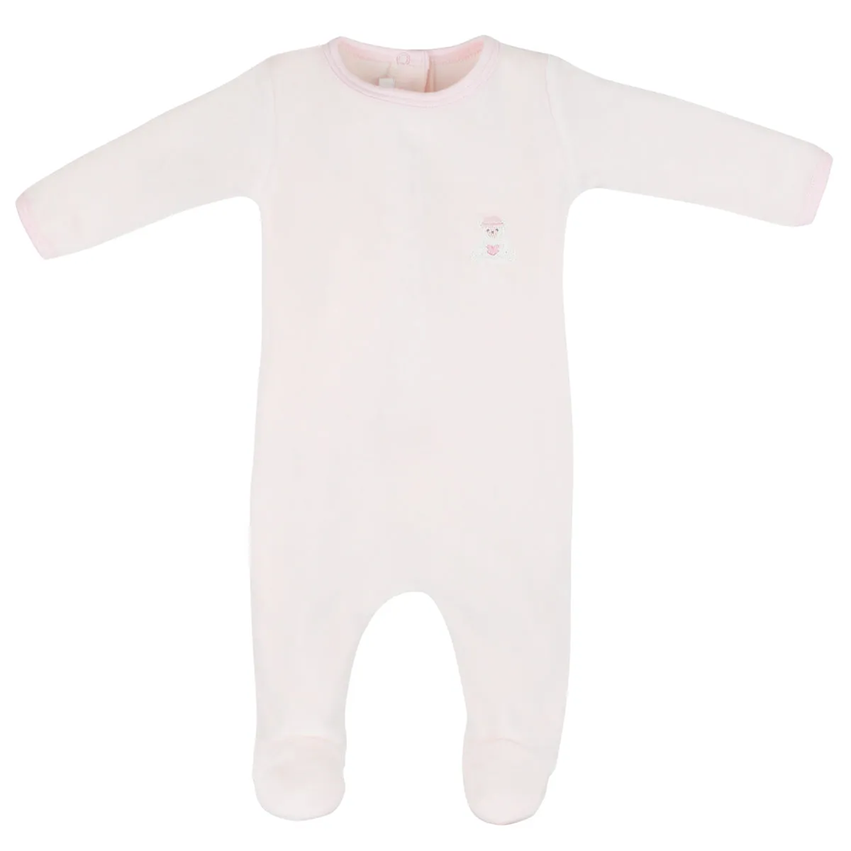 Love Teddy Embroidery Footie | Baby Girl