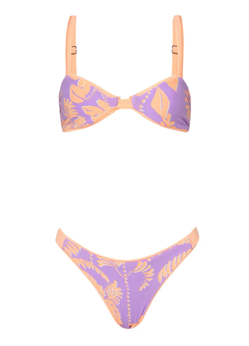 Maaji Metallic Lilac Birdie Classic Bralette Bikini Top