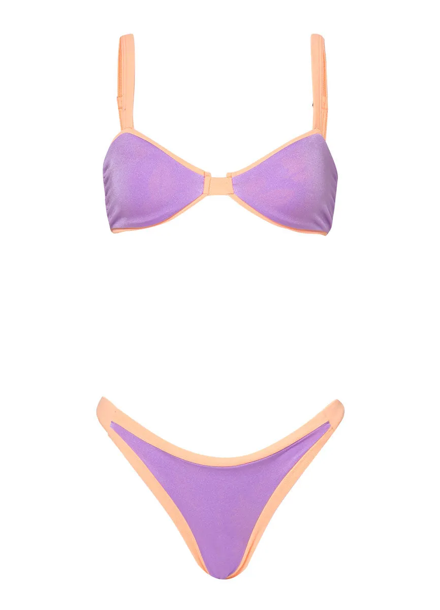 Maaji Metallic Lilac Birdie Classic Bralette Bikini Top