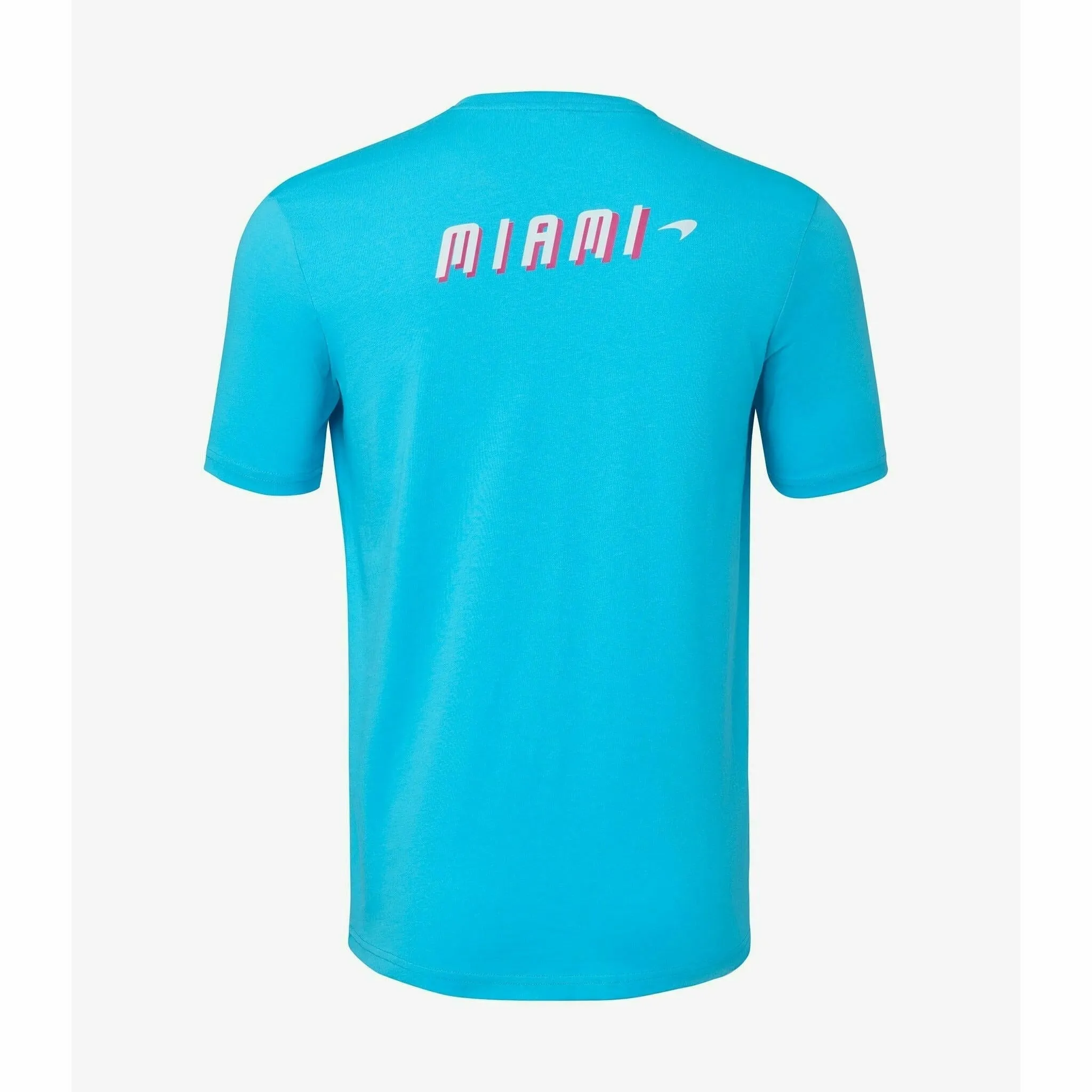 McLaren F1 Men's Miami Neon Logo T-Shirt-Black/White/Vice Blue/Beetroot Purple