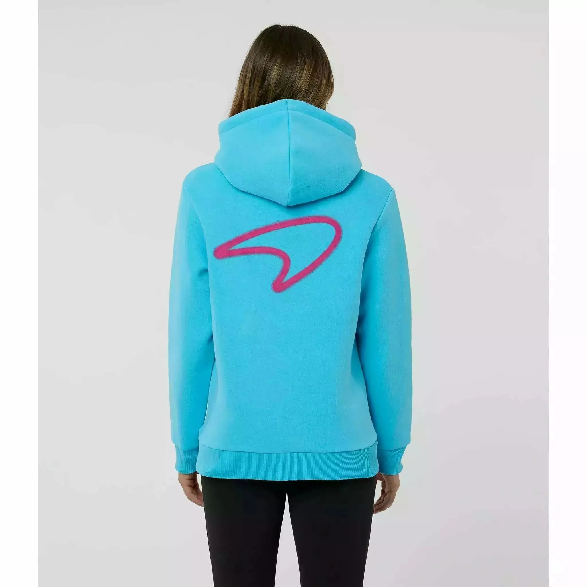 McLaren F1 Women's Miami Neon Graphic Hoodie -Black/Vice Blue/Beetroot Purple