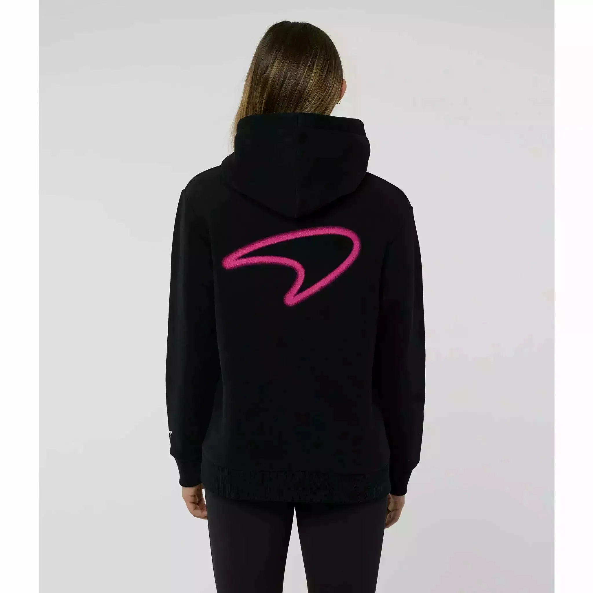 McLaren F1 Women's Miami Neon Graphic Hoodie -Black/Vice Blue/Beetroot Purple