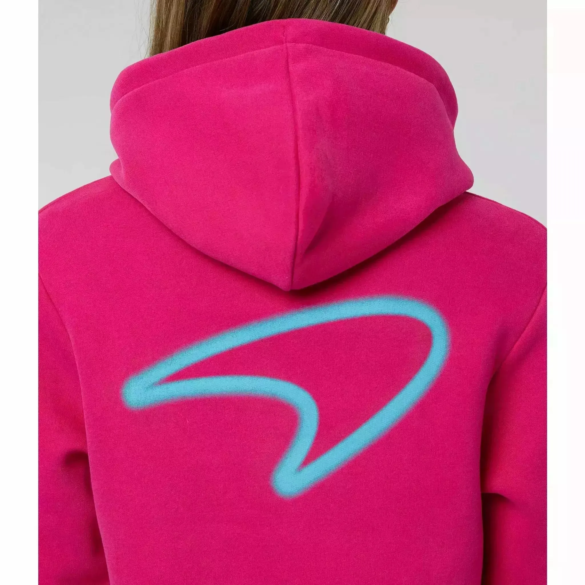 McLaren F1 Women's Miami Neon Graphic Hoodie -Black/Vice Blue/Beetroot Purple