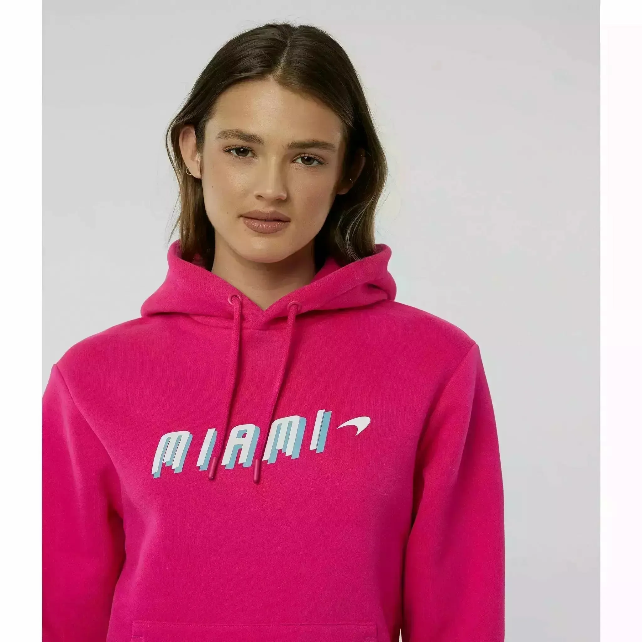 McLaren F1 Women's Miami Neon Graphic Hoodie -Black/Vice Blue/Beetroot Purple