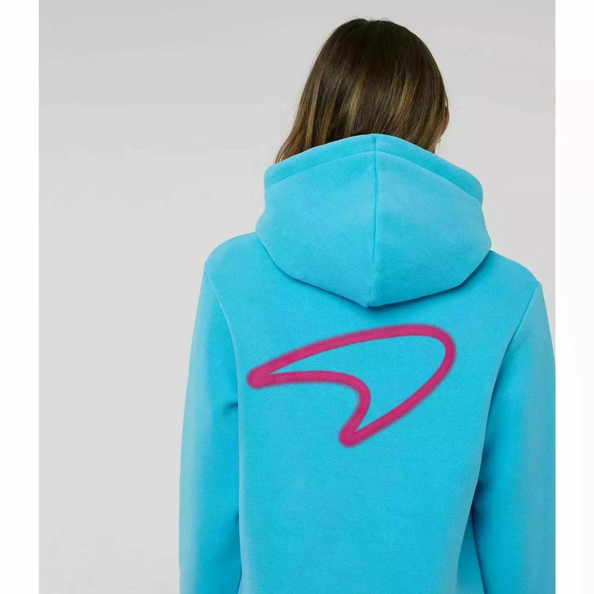 McLaren F1 Women's Miami Neon Graphic Hoodie -Black/Vice Blue/Beetroot Purple