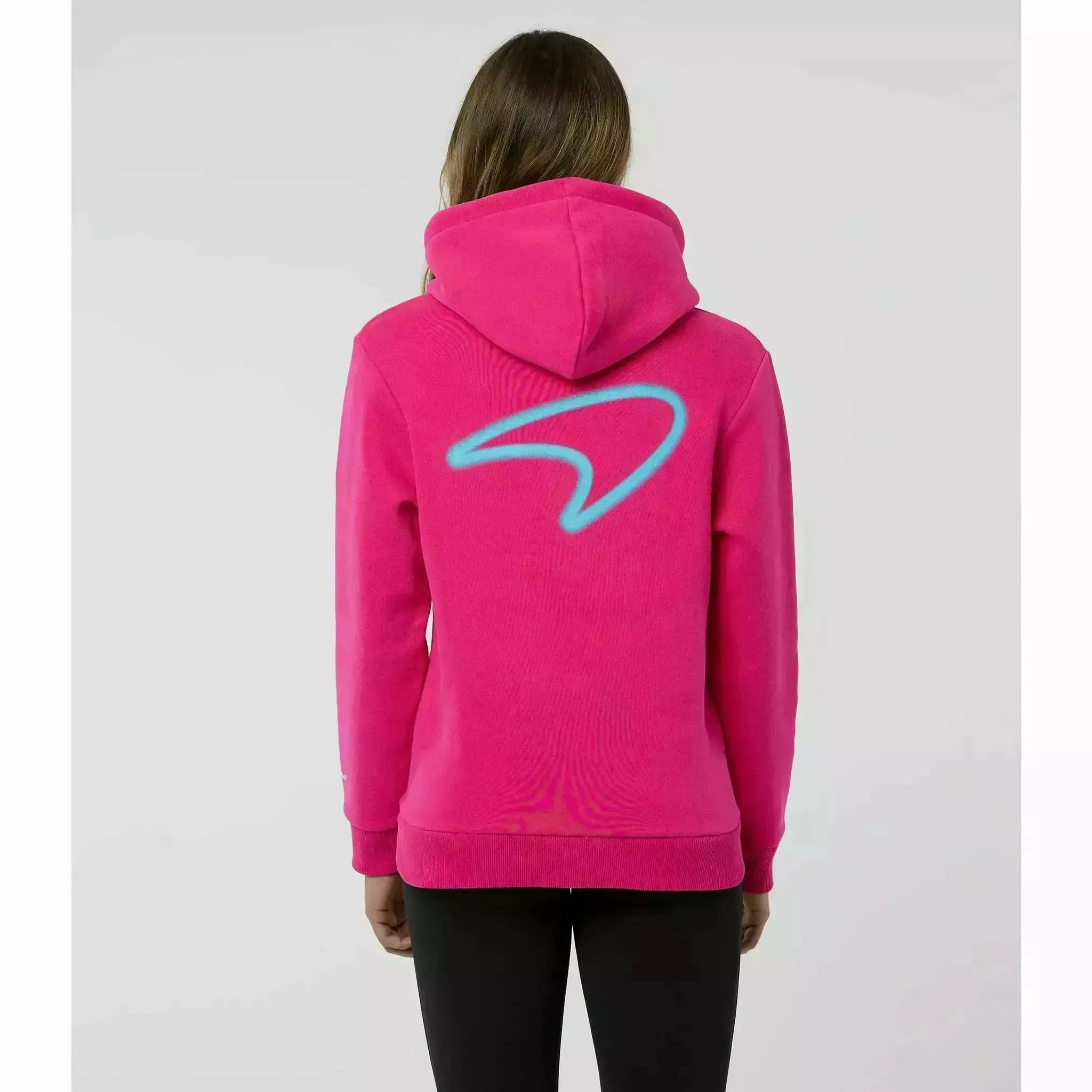 McLaren F1 Women's Miami Neon Graphic Hoodie -Black/Vice Blue/Beetroot Purple