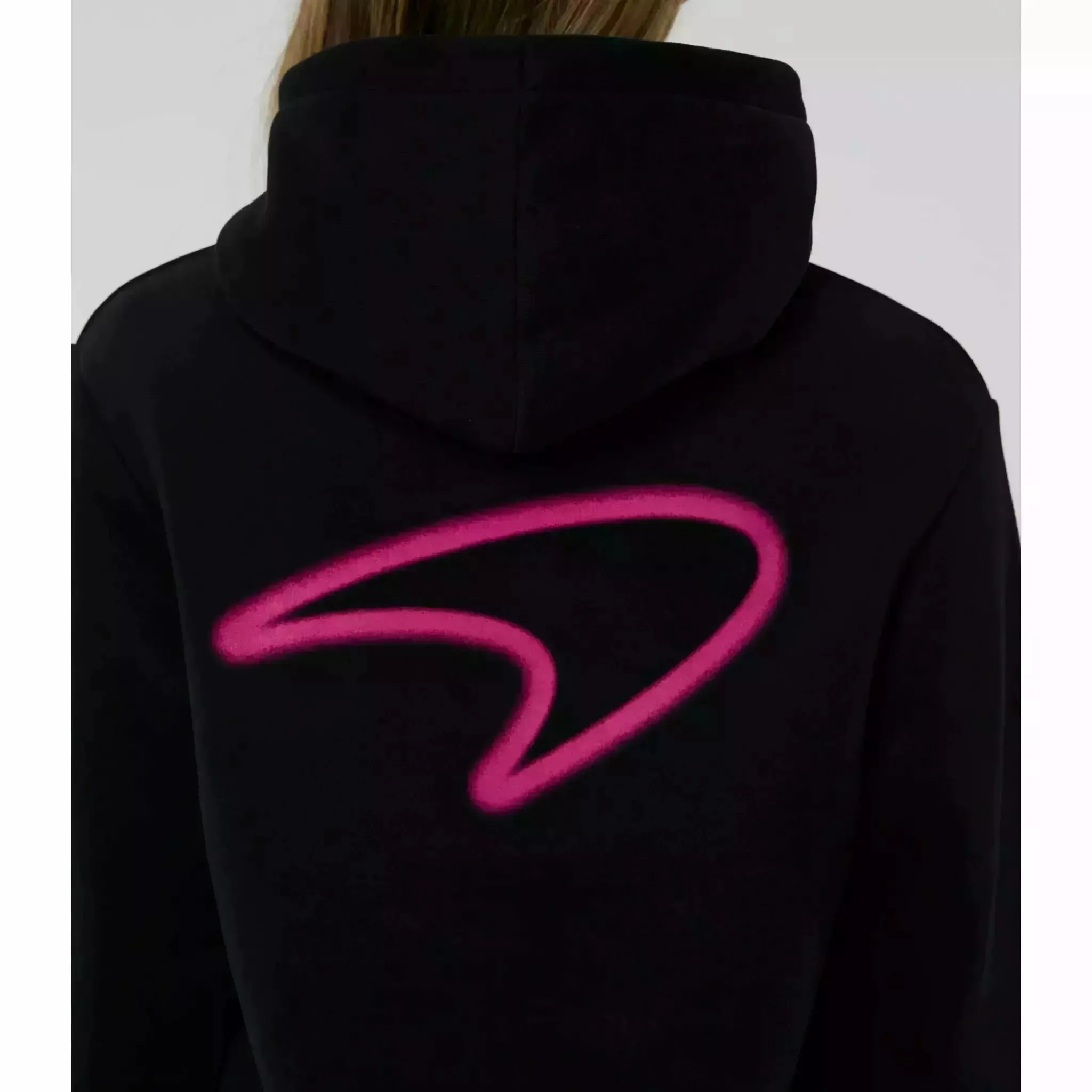 McLaren F1 Women's Miami Neon Graphic Hoodie -Black/Vice Blue/Beetroot Purple