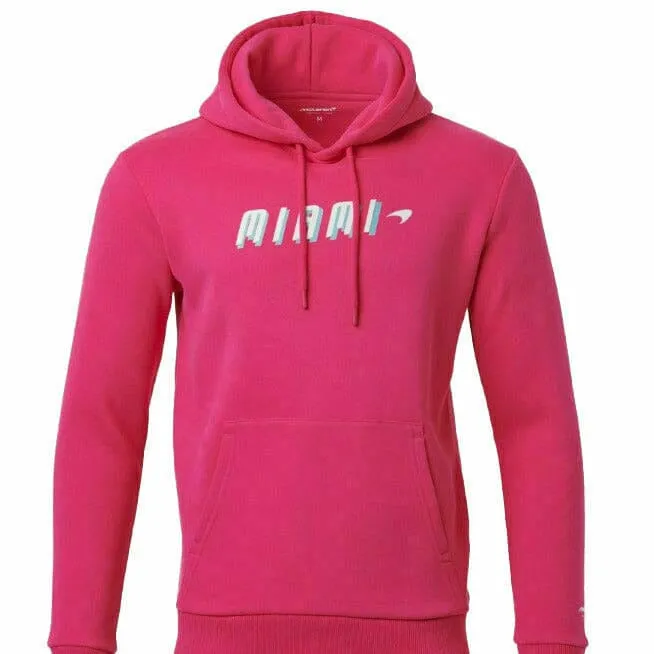 McLaren F1 Women's Miami Neon Graphic Hoodie -Black/Vice Blue/Beetroot Purple