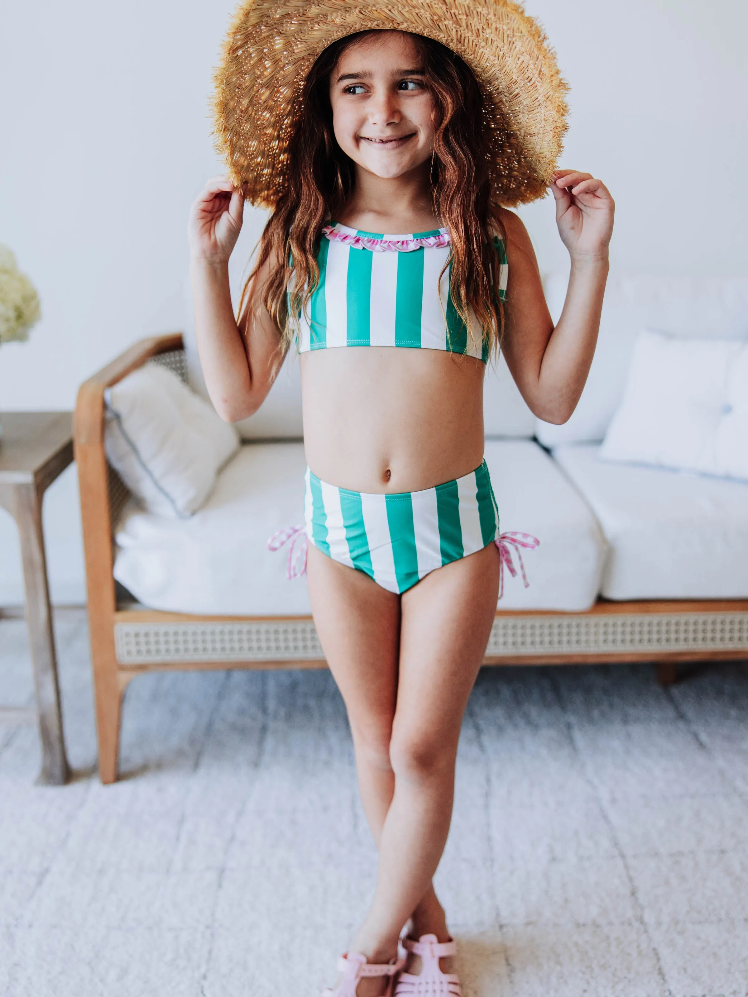 Meg Tankini - Green Stripe