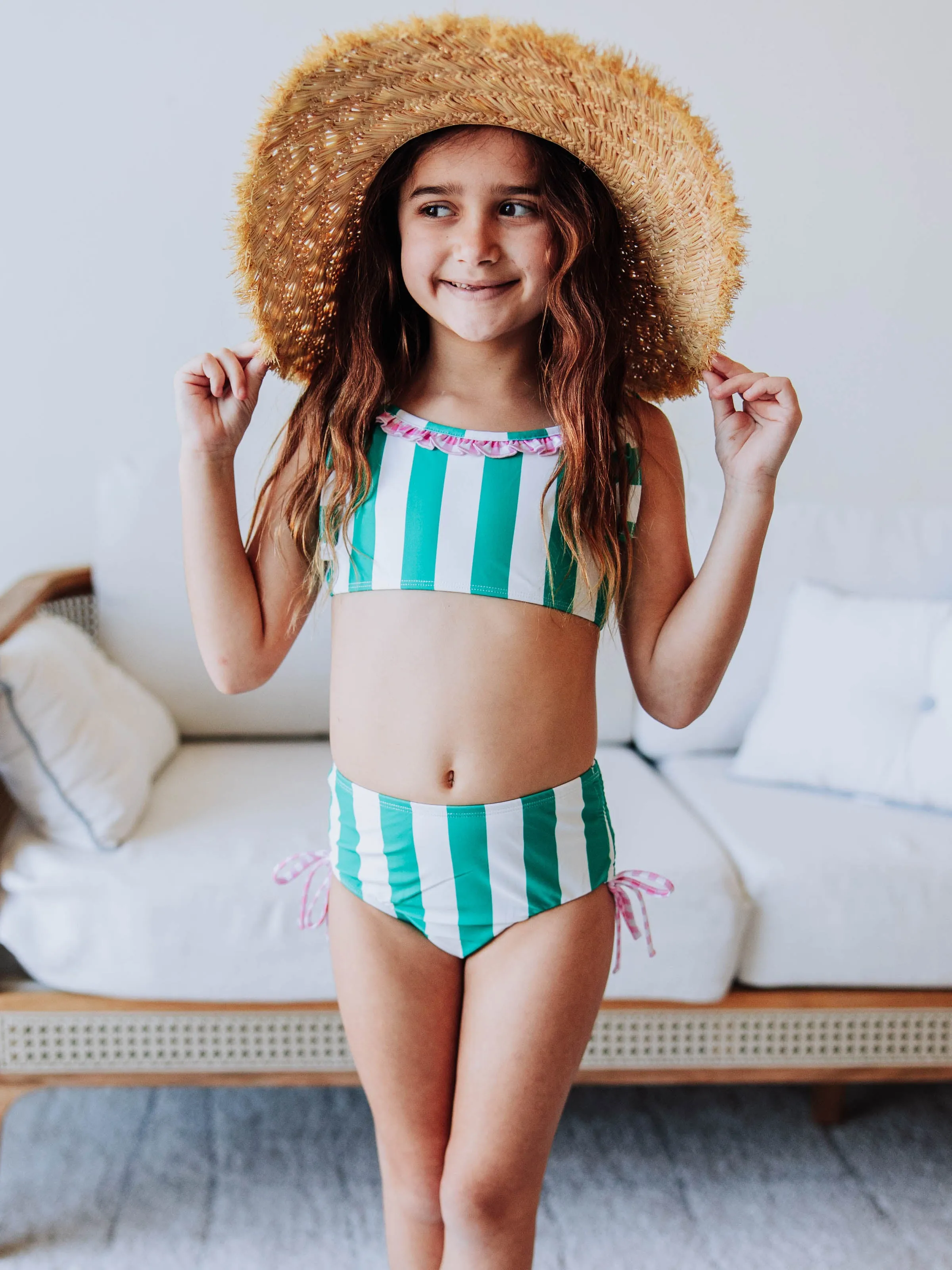 Meg Tankini - Green Stripe