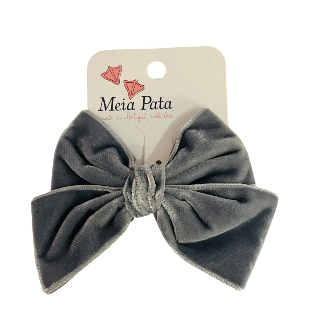 Meia Pata Double Velvet Hair Bow