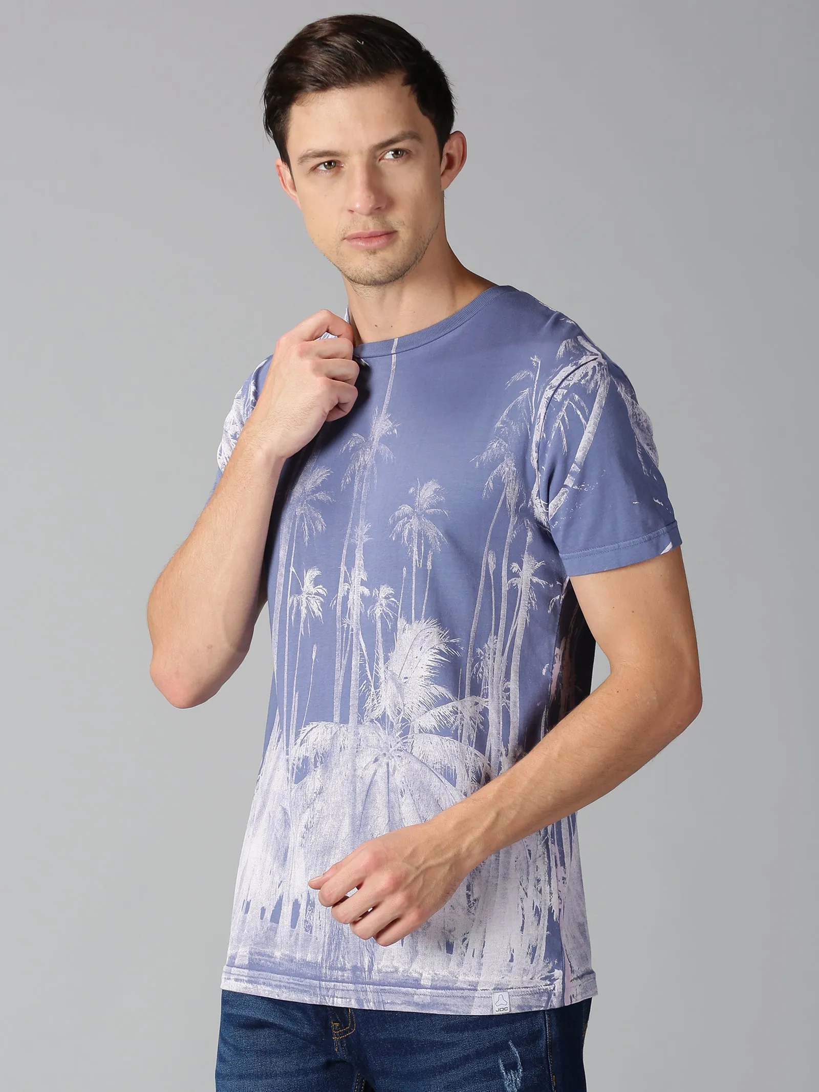 MEN'S BLUE PRINT SLIM FIT T.SHIRT