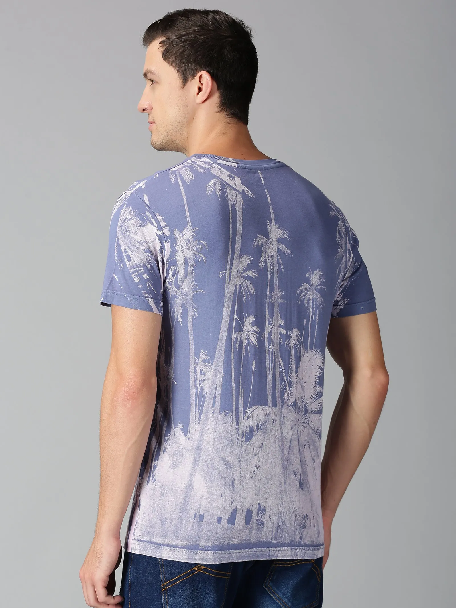 MEN'S BLUE PRINT SLIM FIT T.SHIRT