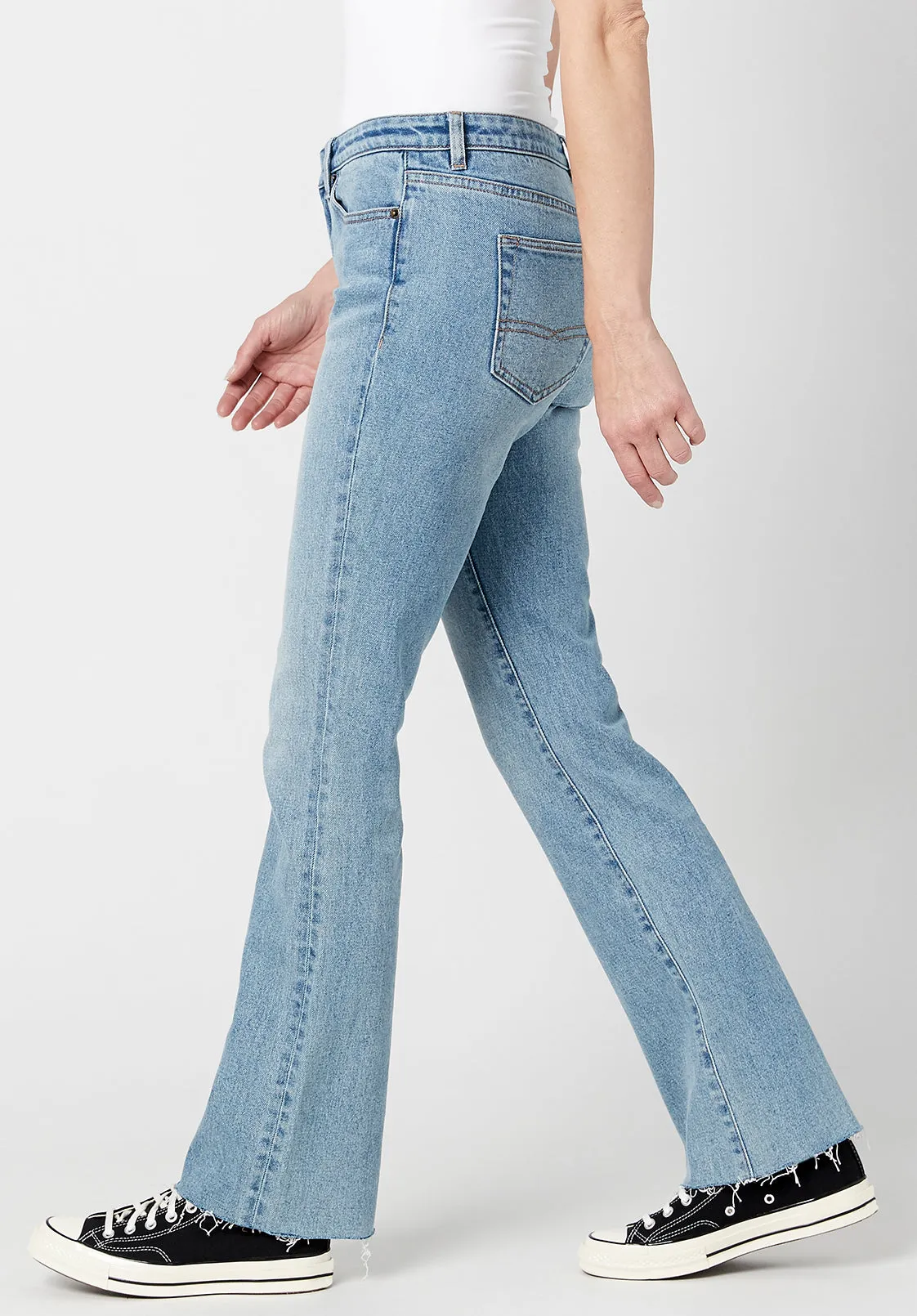 Mid Rise Bootcut Queen Women's Jeans in Vintage Sanded Light Blue - BL15857