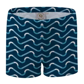 Navy Wave Set Swim Shorts