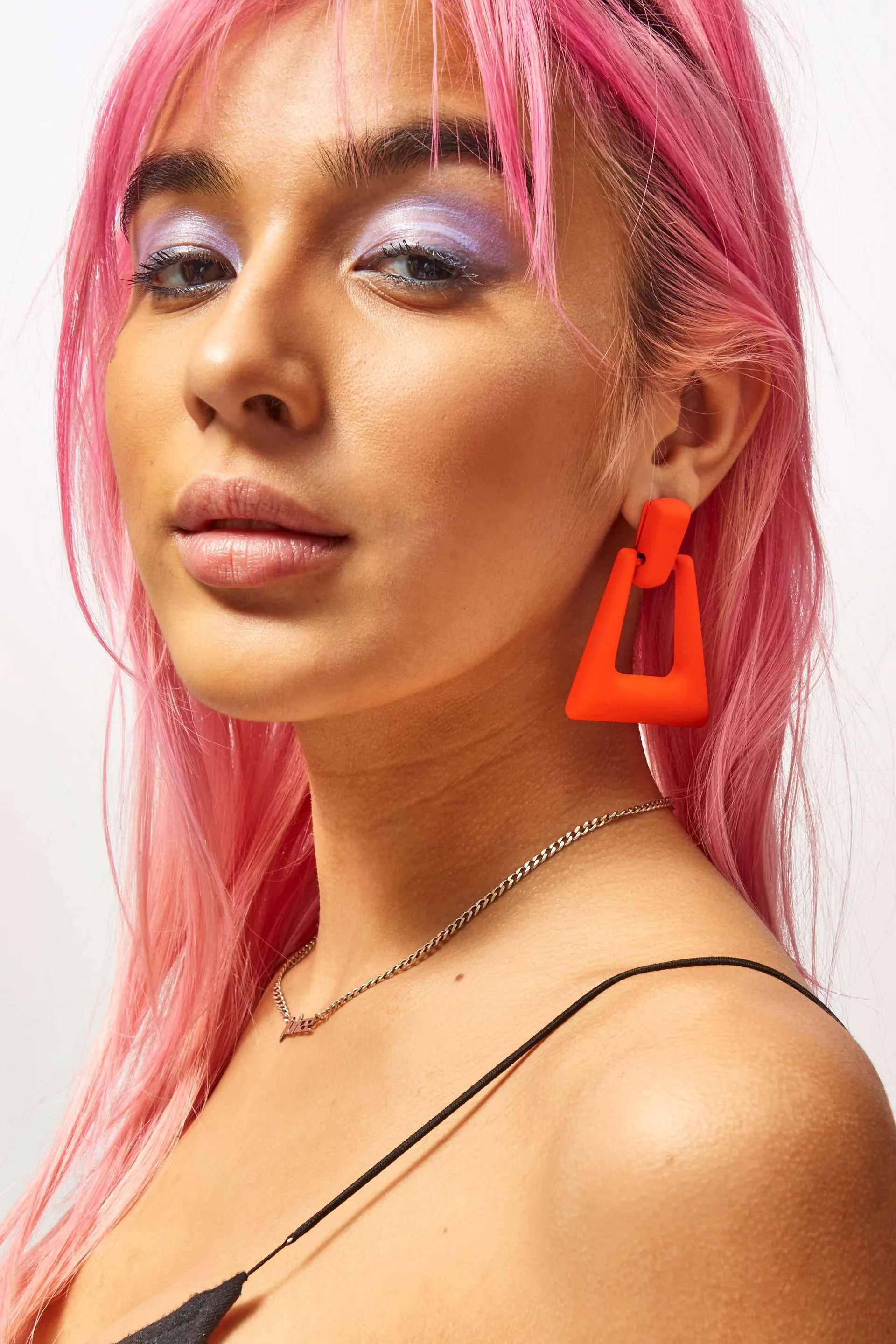 Neon Orange Drop Earrings