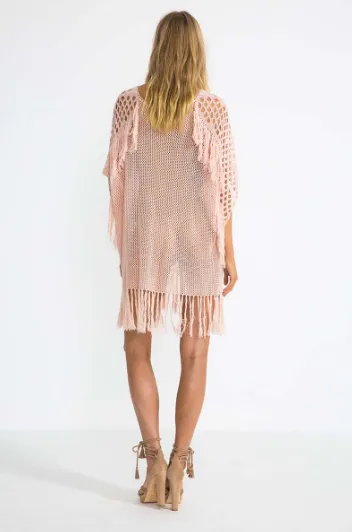 New Romantics Fringe Kaftan - Blush