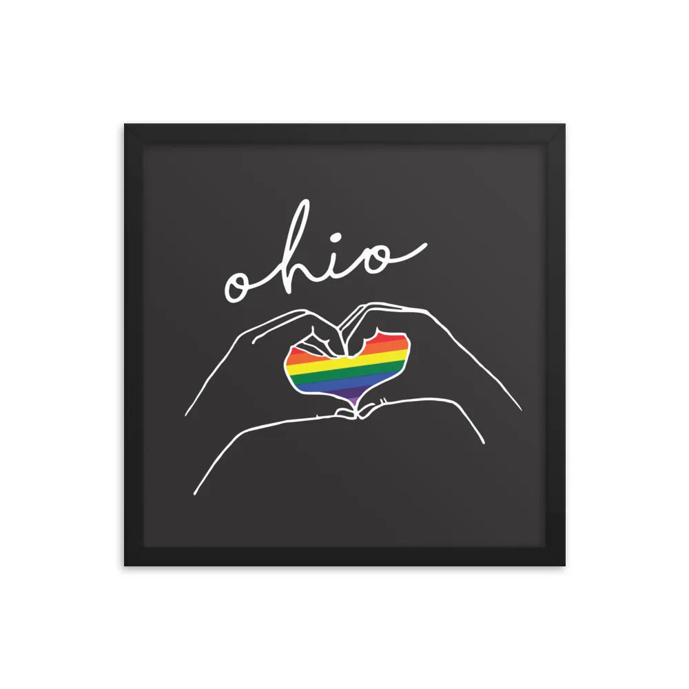 Ohio Pride Heart Framed poster