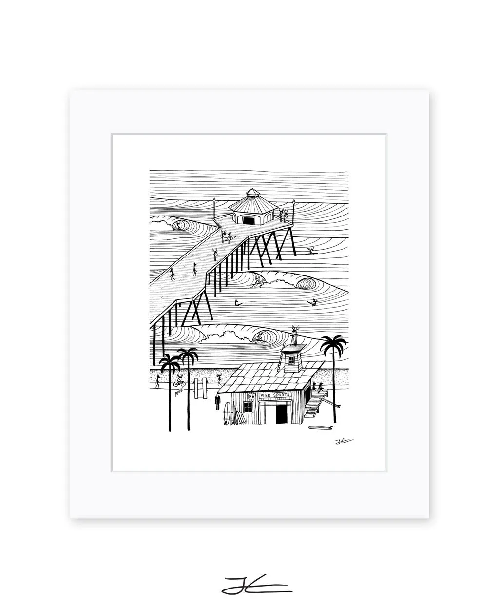 Pier Sports Black/ White - Print/ Framed Print