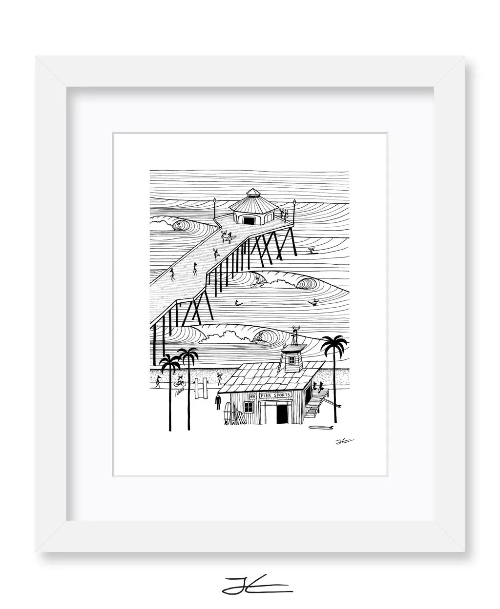 Pier Sports Black/ White - Print/ Framed Print