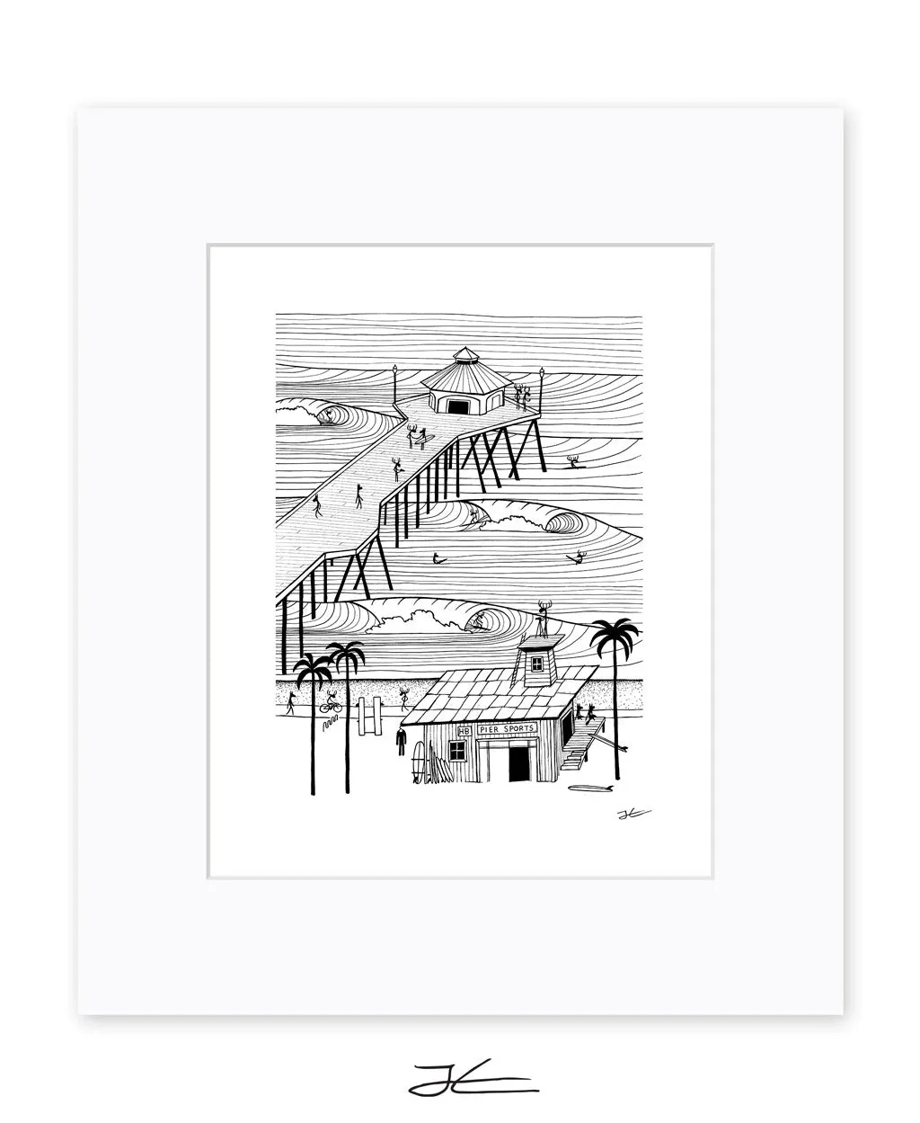 Pier Sports Black/ White - Print/ Framed Print