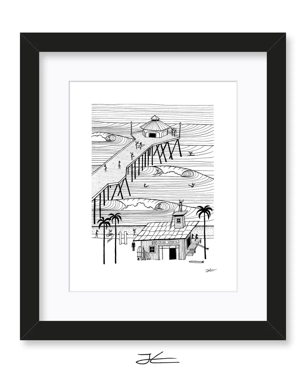 Pier Sports Black/ White - Print/ Framed Print