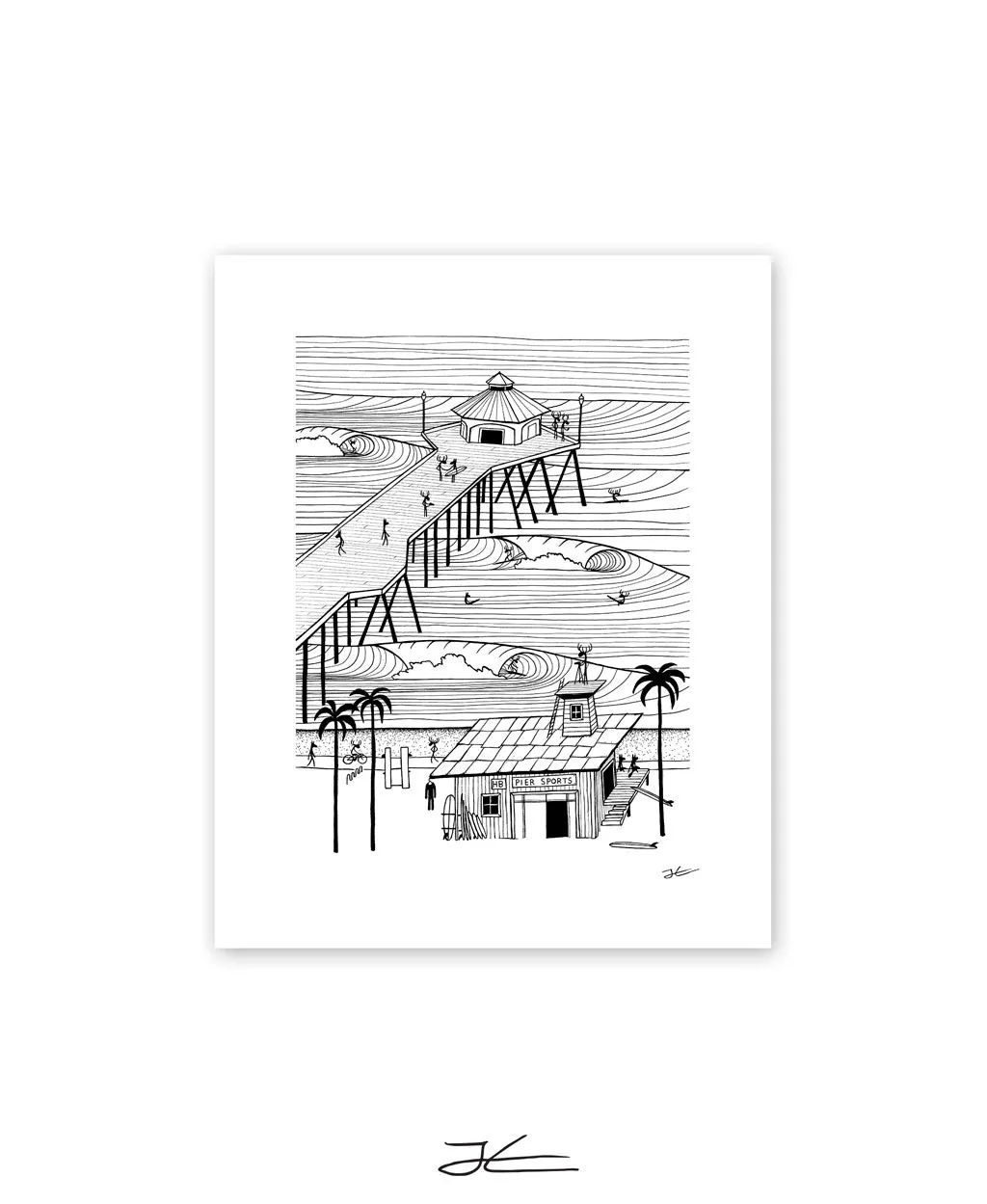 Pier Sports Black/ White - Print/ Framed Print