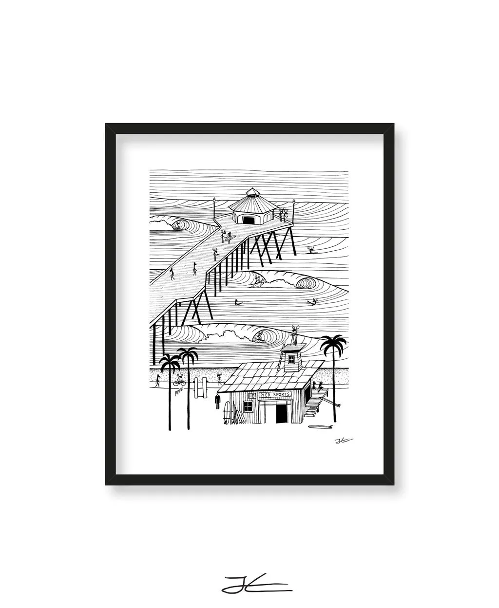 Pier Sports Black/ White - Print/ Framed Print