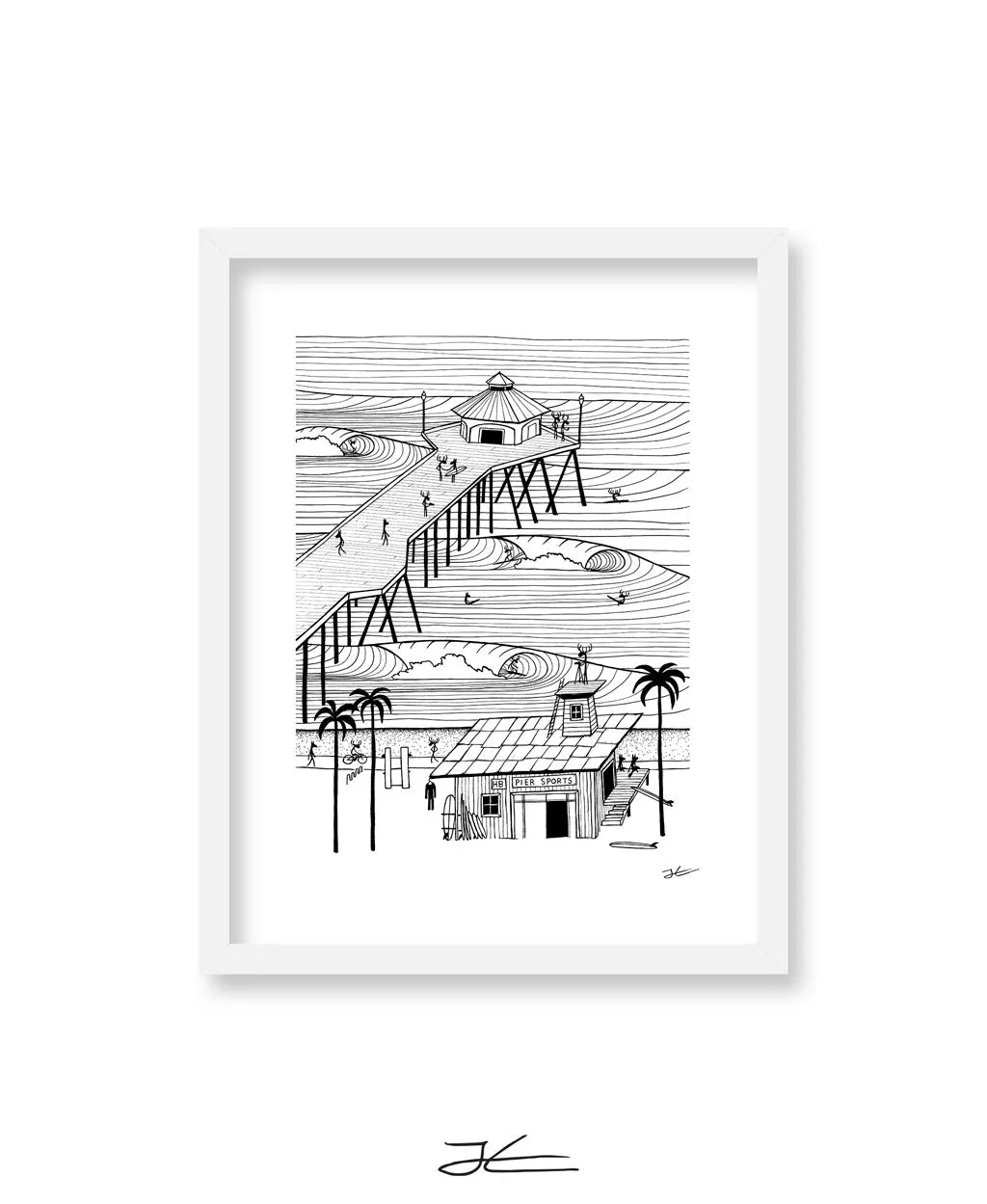 Pier Sports Black/ White - Print/ Framed Print