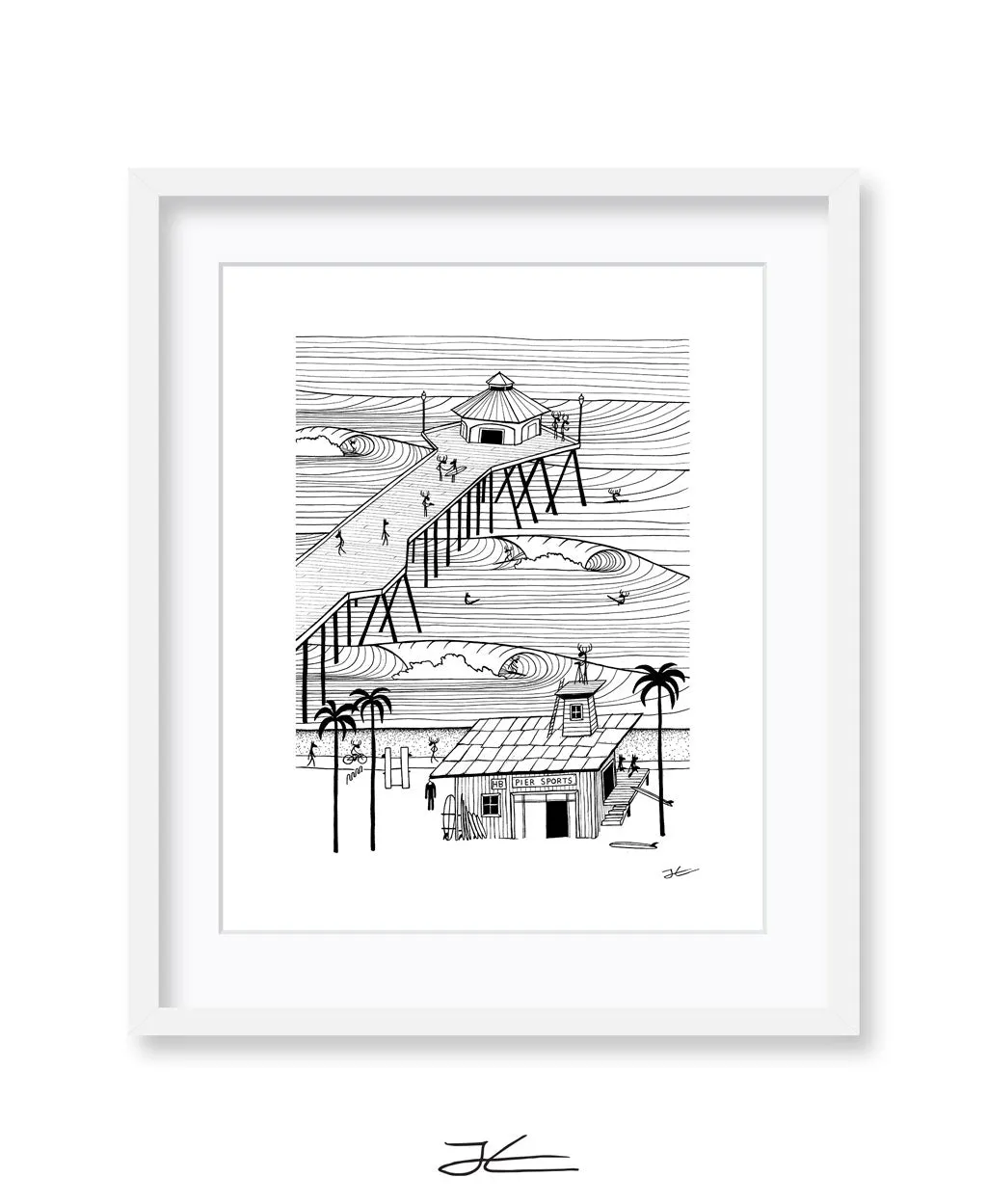 Pier Sports Black/ White - Print/ Framed Print