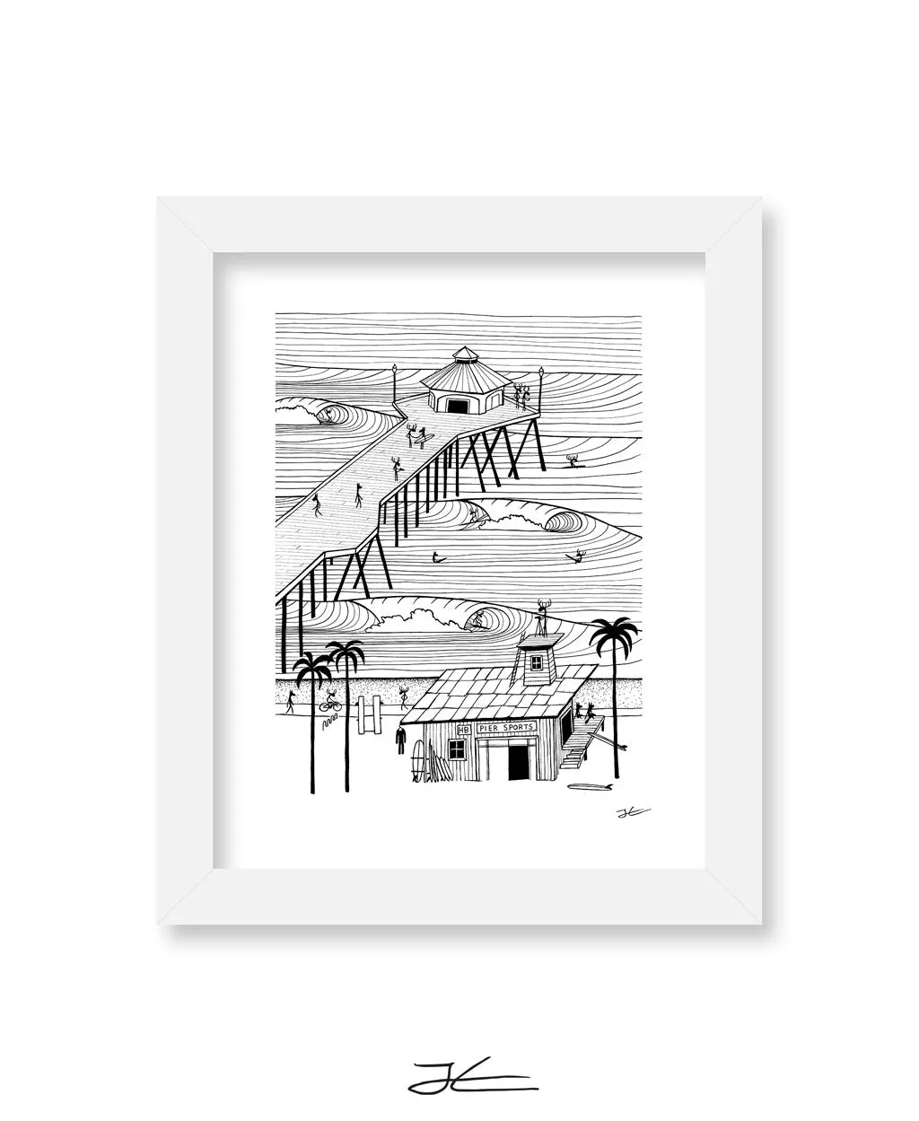 Pier Sports Black/ White - Print/ Framed Print