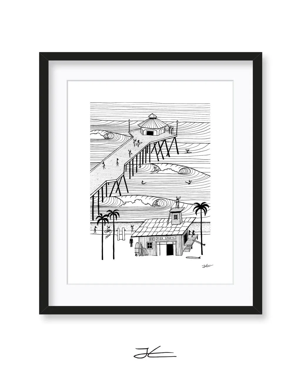 Pier Sports Black/ White - Print/ Framed Print